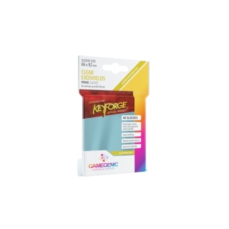 Gamegenic PRIME KeyForge Exoshields 66 x 92 mm - Clear (40 Sleeves)