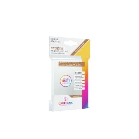 Gamegenic MATTE 7 Wonders Sleeves 67 x 103 mm - Clear (80 Sleeves)
