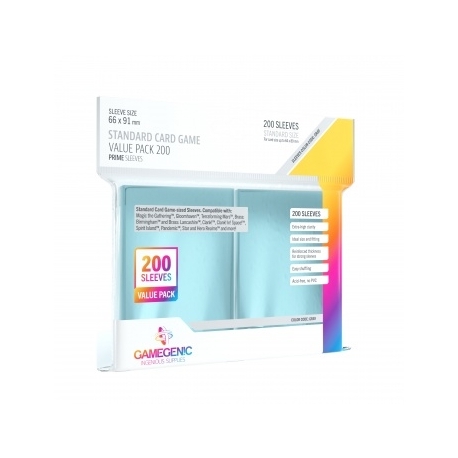 Gamegenic Value Pack Standard Sleeves - Clear (200 Sleeves)