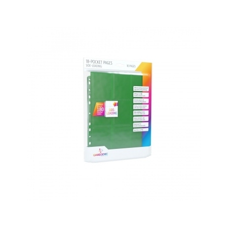 Gamegenic Sideloading 18-Pocket Pages 10 pcs pack Green