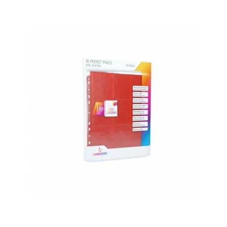 Gamegenic Sideloading 18-Pocket Pages 10 pcs pack Red