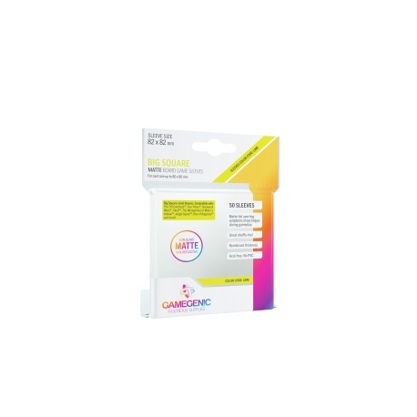 Gamegenic MATTE Big Square-Sized Sleeves 82 x 82 mm - Clear (50 Sleeves)