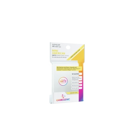 Gamegenic MATTE Mini American-Sized Boardgame Sleeves 44 x 67 mm - Clear (50 Sleeves)