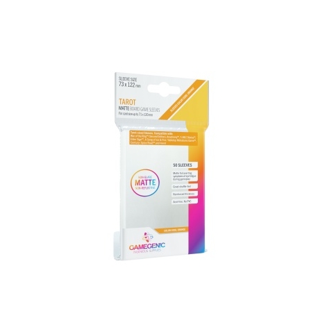 Gamegenic MATTE Tarot-Sized Sleeves 73 x 122 mm - Clear (50 Sleeves)