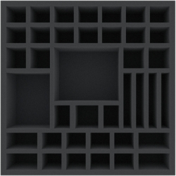 DWMEUI070BO 308 mm x 308 mm x 70 mm foam tray for board games - 39 compartments