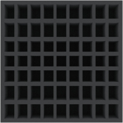 BXMEWM060BO 312 mm x 312 mm x 60 mm foam tray for board games - 63 compartments