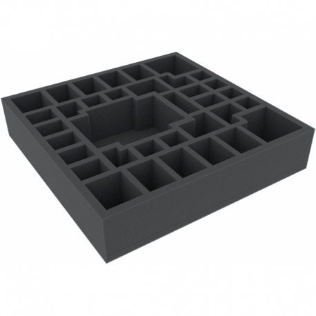 AGMEWY060BO 295 mm x 295 mm x 60 mm foam tray for board games with 34 compartments