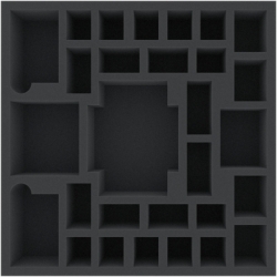 AGER060BO 295 mm x 295 mm x 60 mm foam tray with 29 compartments for board game boxes
