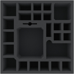 AFMEXB080BO 285 mm x 285 mm x 80 mm foam tray for board games with 25 compartments