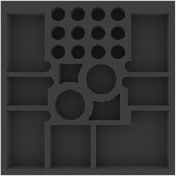 AGMEHQ035BO 295 mm x 295 mm x 35 mm foam tray for board games - 23 compartments