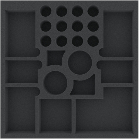 AGMEHQ035BO 295 mm x 295 mm x 35 mm foam tray for board games - 23 compartments