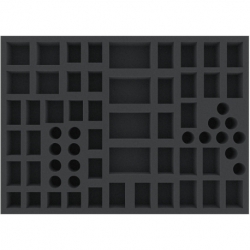 FXMFBY040BO 425 mm x 305 mm x 40 mm foam tray for board games with 64 compartments