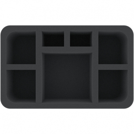 HSMEME080BO 80 mm Half-Size foam tray with 7 compartments