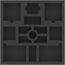 AFMEKD040BO 285 mm x 285 mm x 40 mm foam tray for board games - 14 compartments