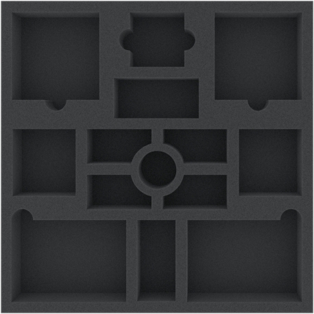 AFMEKD040BO 285 mm x 285 mm x 40 mm foam tray for board games - 14 compartments