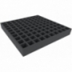 CPMFBB060BO 500 mm x 500 mm x 60 mm foam tray with 100 compartments