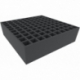 CPMFBB130BO 500 mm x 500 mm x 130 mm foam tray with 100 compartments