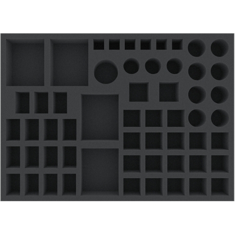 FXMFBZ045BO 425 mm x 305 mm x 45 mm foam tray for board games with 57 compartments