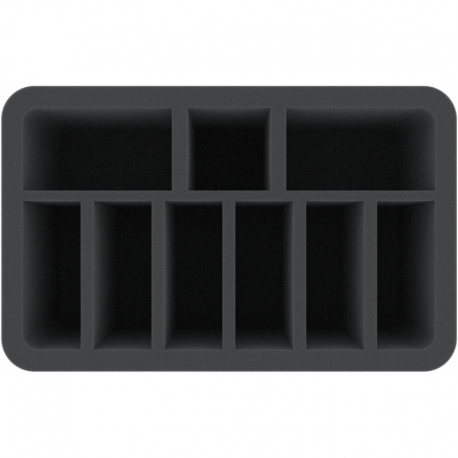 HS110I004BO 110 mm Half-Size foam tray with 9 compartments