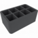 HS110BF02BO 110 mm Half-Size foam tray with 8 compartments