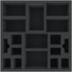 AGMEKM070BO 295 mm x 295 mm x 70 mm foam tray for board games - 17 compartments