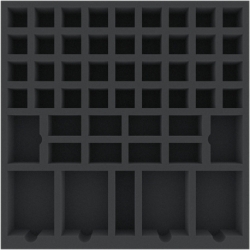 DCMEMY050BO 370 mm x 370 mm x 50 mm foam tray for board games - 51 compartments