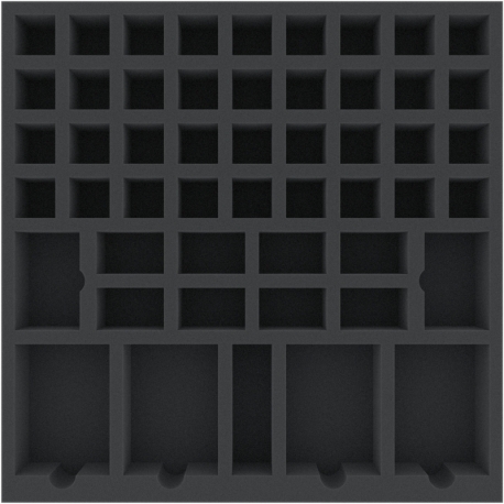 DCMEMY050BO 370 mm x 370 mm x 50 mm foam tray for board games - 51 compartments