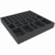 DCMEMY050BO 370 mm x 370 mm x 50 mm foam tray for board games - 51 compartments