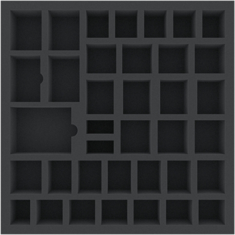 DCMEMZ050BO 370 mm x 370 mm x 50 mm foam tray for board games - 37 compartments