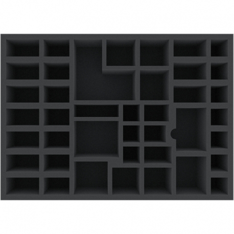 AYMENC075BO 420 mm x 300 mm x 60 mm foam tray for board games - 41 compartments
