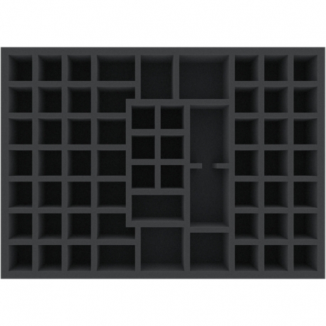 AYMENB060BO 420 mm x 300 mm x 60 mm foam tray for board games - 62 compartments