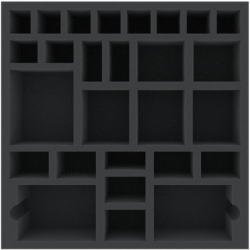ABMENX070BO 300 mm x 300 mm x 70 mm foam tray for board games - 27 compartments