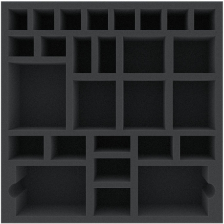 ABMENX070BO 300 mm x 300 mm x 70 mm foam tray for board games - 27 compartments