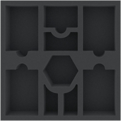 ASMEPH045BO 247 mm x 247 mm x 45 mm foam tray for board games - 9 compartments