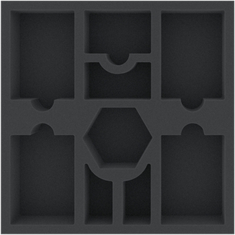 ASMEPH045BO 247 mm x 247 mm x 45 mm foam tray for board games - 9 compartments