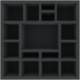 AFMEQT085BO 285 mm x 285 mm x 85 mm foam tray for board games – 16 compartments