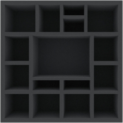 AFMEQT085BO 285 mm x 285 mm x 85 mm foam tray for board games – 16 compartments