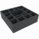 AFMEQT085BO 285 mm x 285 mm x 85 mm foam tray for board games – 16 compartments