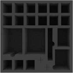 AFMEQP090BO 285 mm x 285 mm x 90 mm foam tray for board games – 20 compartments