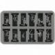 HSDT040BO 40 mm half-size Figure Foam Tray with 12 slots