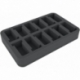 HSDT040BO 40 mm half-size Figure Foam Tray with 12 slots