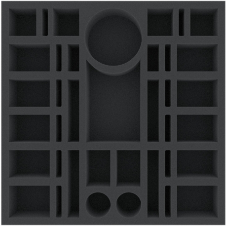 ABMESU050BO 300 mm x 300 mm x 50 mm foam tray for board games - 38 compartments