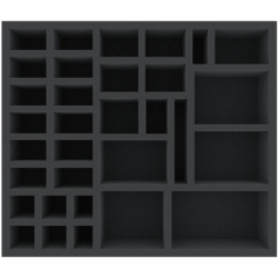 BGMENS070BO 350 mm x 300 mm x 70 mm foam tray for board games - 32 compartments