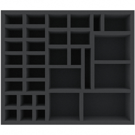 BGMENS070BO 350 mm x 300 mm x 70 mm foam tray for board games - 32 compartments