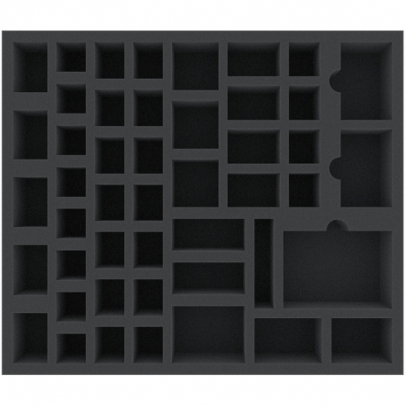 BGMENU055BO 350 mm x 300 mm x 55 mm foam tray for board games - 47 compartments