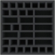 AFMEPA075BO 285 mm x 285 mm x 75 mm foam tray for board games - 34 compartments