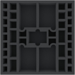 AGMEUY055BO 295 mm x 295 mm x 55 mm foam tray for board games - 39 compartments