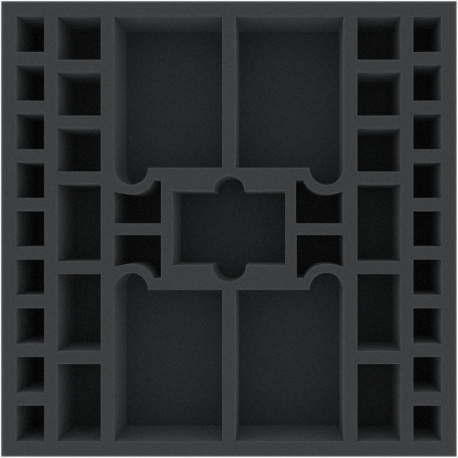 AGMEUY055BO 295 mm x 295 mm x 55 mm foam tray for board games - 39 compartments