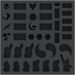 BXMEBK040BO 40 mm foam tray with 32 compartments for Rising Sun: Daimyo Box - Fox Clan