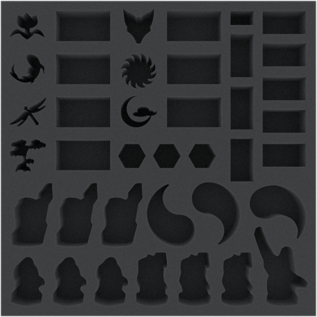 BXMEBK040BO 40 mm foam tray with 32 compartments for Rising Sun: Daimyo Box - Fox Clan